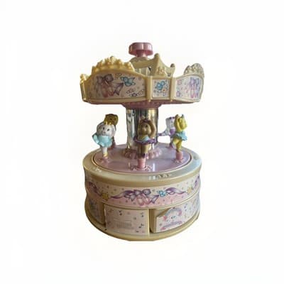 1999 Moose Mountain musical carousel jewelry box Bear ballerina (for Parts Only) - Image 1