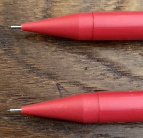 NOS Pentel A45 USA Red Mechanical Pencil 0.5mm Fine Point Eraser Clip - Thumbnail 4