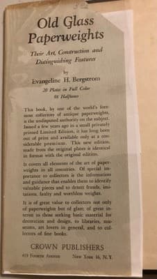 Old Glass Paperweights Bergstrom 2nd Printing 1948 Hardcover w/ DJ Color Plates - Thumbnail 3
