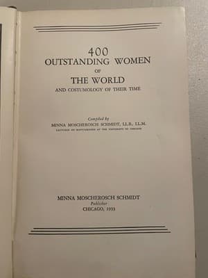 400 Outstanding Women of the World Minna M Schmidt 1933 Hardcover Costumeology - Thumbnail 7