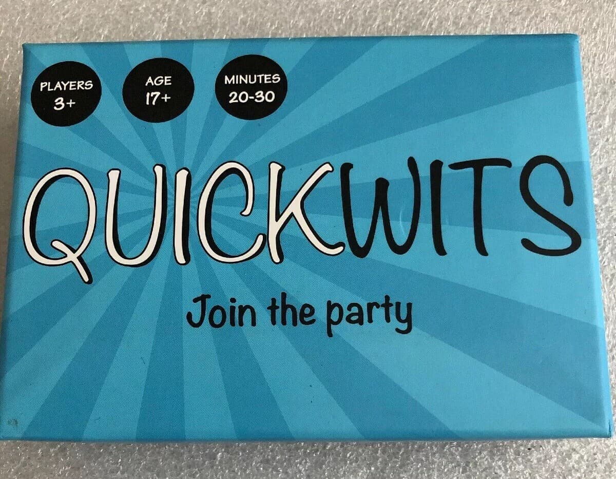 Quickwits Party Social Fun Card Game Adult Themes 3+ Players - Image 1