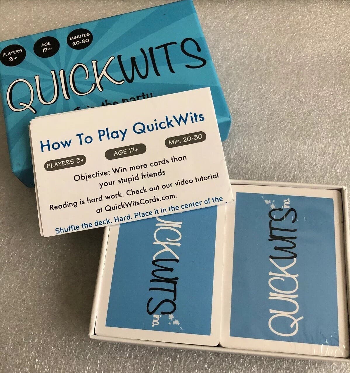 Quickwits Party Social Fun Card Game Adult Themes 3+ Players - Thumbnail 3