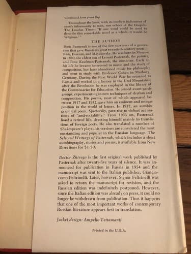 Doctor Zhivago Translated Max Hayward and Manya Harari Pantheon 1st Ed. HC - Thumbnail 8