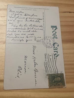 Grand Rapids Mich City Hall Postcard Vintage Handwritten Postmarked 1c Stamp - Thumbnail 2