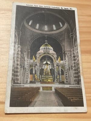 Interior View New Catholic Cathedral St Louis MO Vintage Postcard Unposted - Image 1