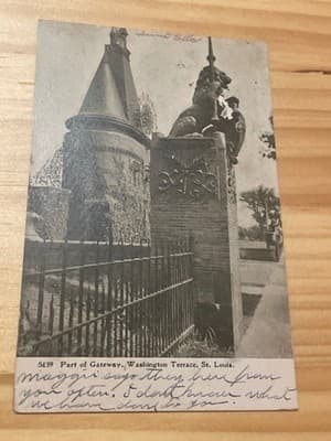 Vintage Adolph Sause St Louis Postcard Part of Gateway Washington Terrace 1909 - Image 1