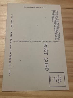 Curteich C T Art Colortone New Orleans Lacework in Iron French Quarter Postcard - Thumbnail 2