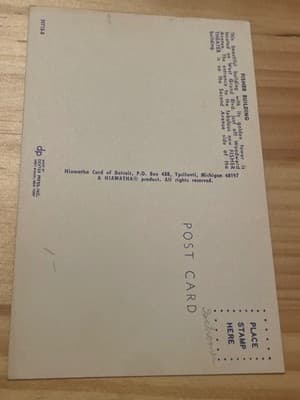 Fisher Building Detroit Michigan Hiawatha Vintage Postcard Unposted Glossy - Thumbnail 2