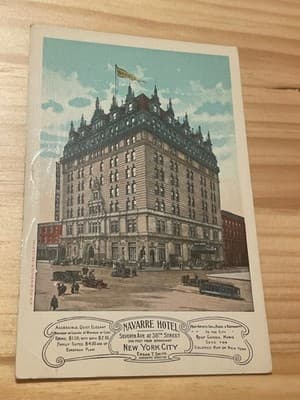 Navarre Hotel New York City Postcard 1915 Postmarked Vintage Valentine Souvenir - Image 1