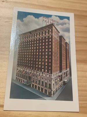 Benjamin Franklin Hotel Philadelphia Postcard Unposted Vintage Linen Era PA - Image 1