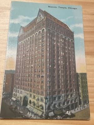 Masonic Temple Chicago Postcard Vintage Unposted Divided Back Early 1900s Rare - Image 1