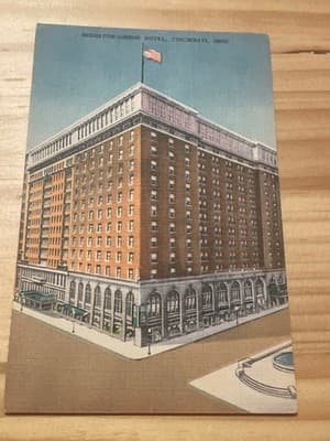 Kraemer Art Sheraton-Gibson Hotel Cincinnati Ohio Postcard Unposted Linen View - Image 1