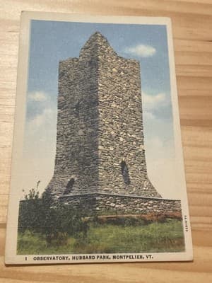 Observatory Hubbard Park Montpelier VT Curt Teich CT Colortone Postcard Unposted - Image 1