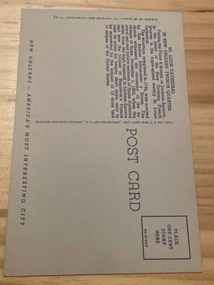 Curteich St Louis Cathedral New Orleans French Quarter Linen Postcard Unposted - Thumbnail 2