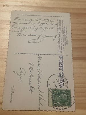 Lincoln Museum Washington DC Postcard House Where Abraham Lincoln Died LinenEdge - Thumbnail 2