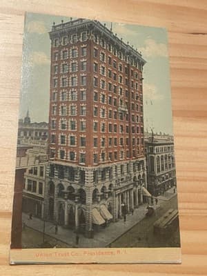 Union Trust Co Providence RI Postcard 1911 Providence Postmark Vintage Building - Image 1