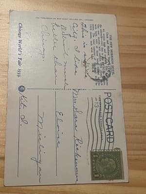 Morrison Hotel Chicago Postcard 240 Max Rigot Worlds Fair 1933 Vintage Linen - Thumbnail 2