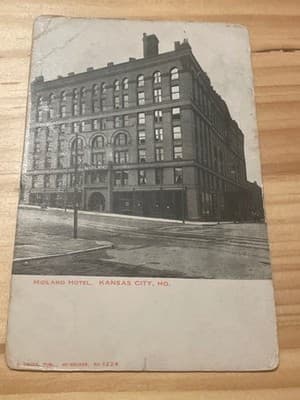 Midland Hotel Kansas City MO Vintage Postcard Unposted Early 1900s Building - Image 1