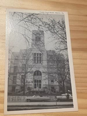County Court House Beaver PA Postcard Unposted B&W Merrimack N Springfield VT - Image 1