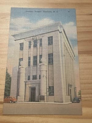 Dixie News Masonic Temple Charlotte NC Linen Postcard Unposted Vintage Embossed - Image 1