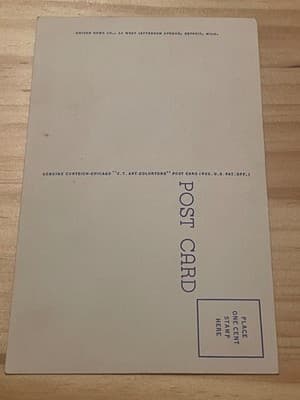 Curteich C T Art Colortone Penobscot Building Detroit Postcard Unposted 204 - Thumbnail 2