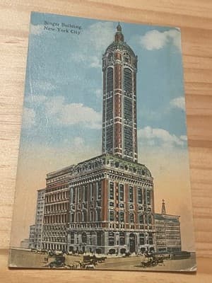 Singer Building New York City Postcard 1906 Moses King Unposted Vintage Color - Image 1