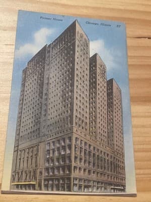Palmer House Chicago Illinois Vintage Postcard Cameo Greeting Cards Unused - Image 1