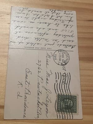 Union Trust Co Providence RI Postcard 1911 Providence Postmark Vintage Building - Thumbnail 2