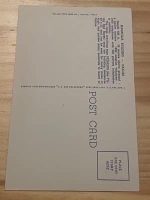 Curteich-Chicago Dallas Postcard Magnolia Building Adolphus Baker Hotel D-102 - Thumbnail 2