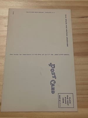 Dixie News Masonic Temple Charlotte NC Linen Postcard Unposted Vintage Embossed - Thumbnail 2