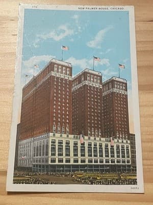 Palmer House Chicago Vintage Postcard Max Rigot New Palmer House Linen 372 - Image 1