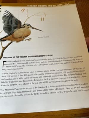 Virginia Birding and Wildlife Trail Mountain Area Guide Spiral Bound Book - Thumbnail 2