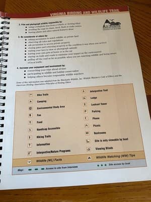 Virginia Birding and Wildlife Trail Guide Piedmont Area Spiral Map Book - Thumbnail 4