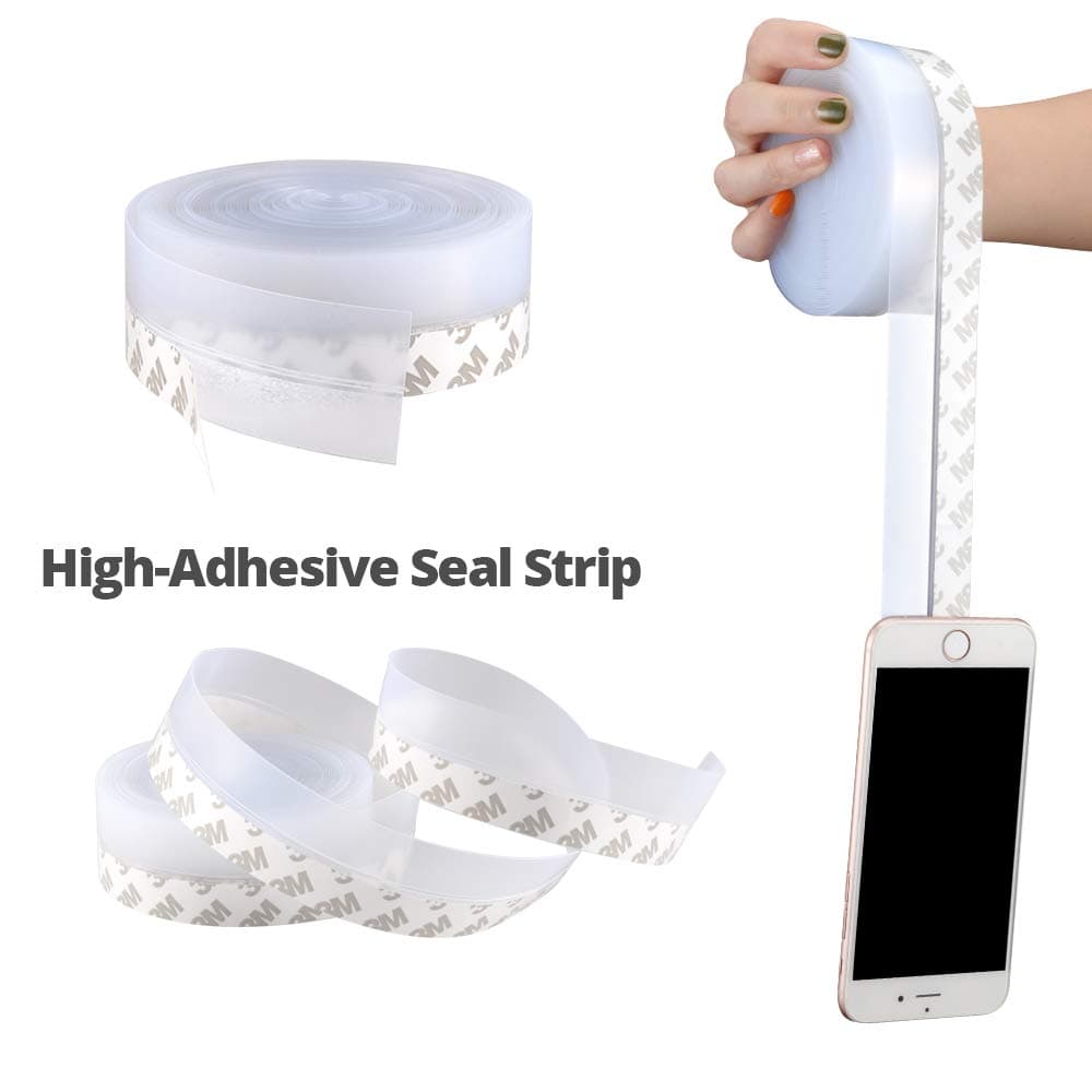 Silicone Seal Strip8M/26ft Door Strip Bottom for Doors Silicone Sealing Stick - Thumbnail 4