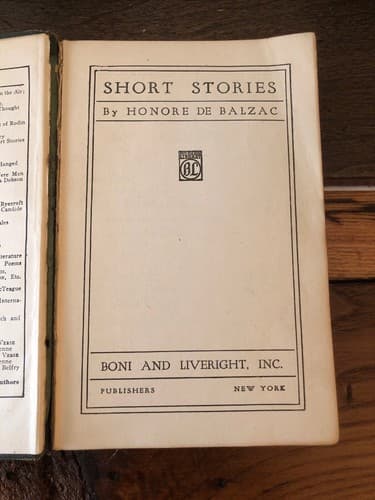 Short Stories Balzac, 1918 leatherette bound modern library edition - Thumbnail 2