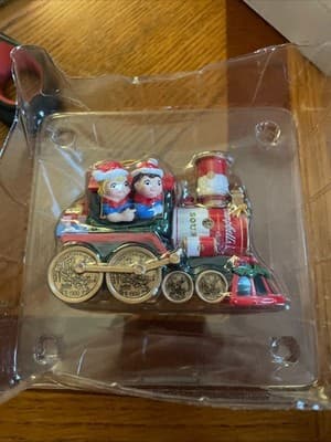 Campbells Soup Train Christmas Ornament Glass Hand Painted Engine Collectible - Image 1