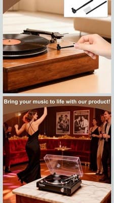 AT3600L Headshell Cartridge Stylus for Technics SL Black Magnetic Replacement - Thumbnail 5