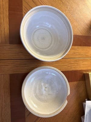 Handmade Pottery Lidded Bowl Rabbit Lid Knob Ceramic Covered Dish Ivory Figural - Thumbnail 12