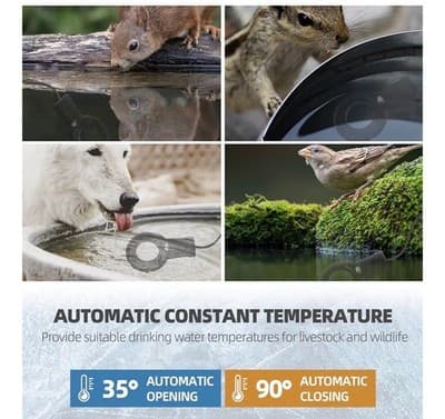 500W Submersible De-Icer Circular Tank Heater Thermostat 10ft Cord Black Teflon - Thumbnail 4