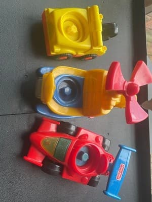 Fisher-Price Little People Vehicles Set Cars Helicopter Battery Operated - Thumbnail 2