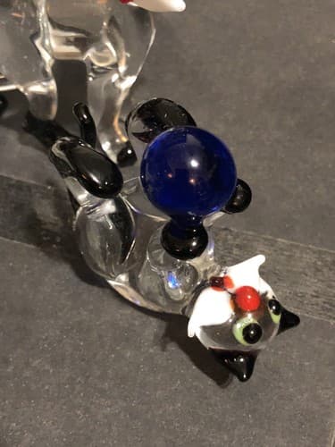 THREE Lauscha (like Murano & Bimini) Glass: cats kittens Figurines Ornaments - Thumbnail 4