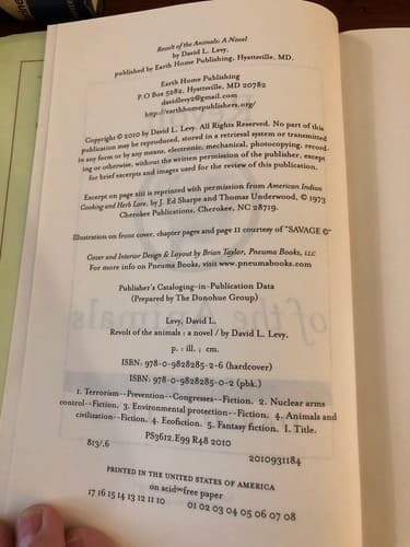 AUTOGRAPHED Revolt of the Animals 1st Edition Hardcover David L Levy - Thumbnail 3