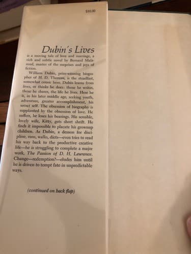 Dubin's Lives -Proper 1st Edition 3rd State Tipped In Page 231 Bernard Malamud - Thumbnail 2