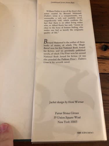Dubin's Lives -Proper 1st Edition 3rd State Tipped In Page 231 Bernard Malamud - Thumbnail 4