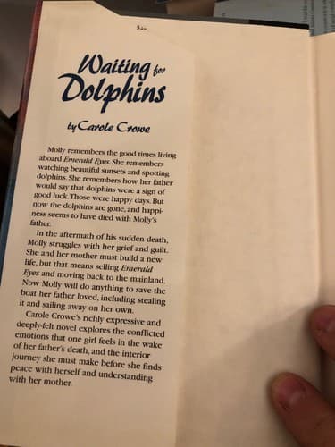 AUTOGRAPHED Waiting for Dolphins 1st Edition Hardcover Carole Crowe - Thumbnail 3