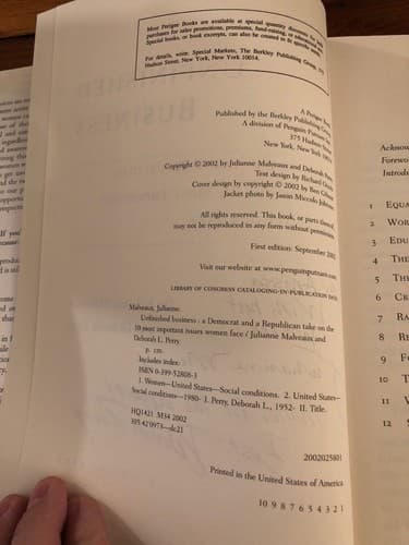 Both AUTOGRAPHED Unfinished Business: A Democrat and a Republican 1st Edition HC - Thumbnail 4