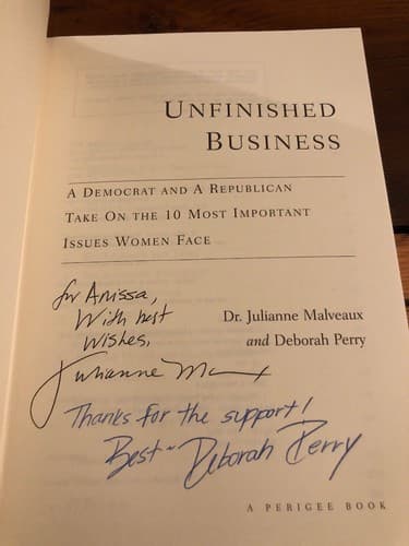 Both AUTOGRAPHED Unfinished Business: A Democrat and a Republican 1st Edition HC - Image 1