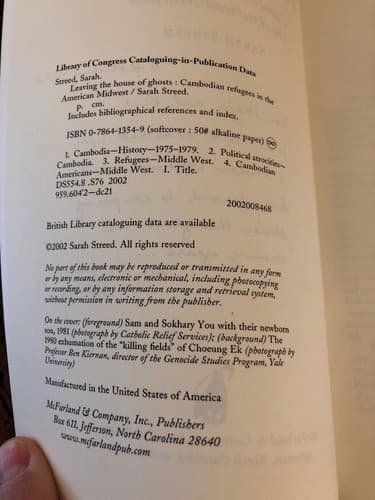 AUTOGRAPHED Leaving the House of Ghosts: Cambodian Refugees in American Midwest - Thumbnail 3