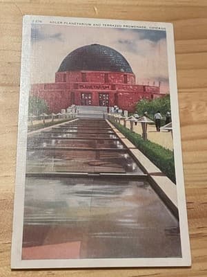 Adler Planetarium Postcard Chicago Terrazzo Promenade Vintage Unposted Printed - Image 1