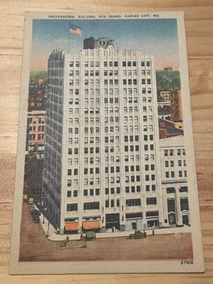 Kansas City Professional Building Postcard 1942 Max Bernstein Vintage Postmarked - Image 1